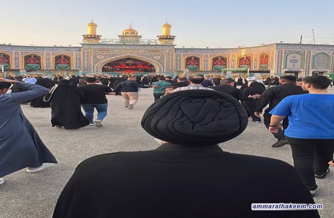 تقرير مصور .. السيد الحكيم يزور المراقد المطهرة للإمام علي والامامين الحسين والعباس عليهم السلام وبعض مراقد مراجع الدين العظام (قد )