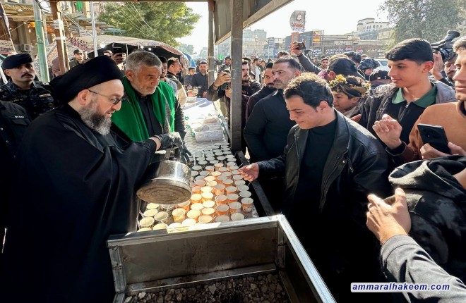 تقرير مصور .. سماحة السيد الحكيم يزور عددا من المواكب الحسينية ويشارك في خدمة زوار الإمام موسى بن جعفر الكاظم (عليه السلام)