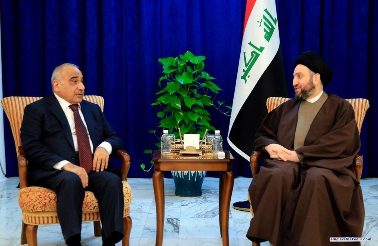 السيد عمار الحكيم يبحث مع رئيس مجلس الوزراء السيد عادل عبد المهدي مستجدات الوضع السياسي واستكمال الكابينة الحكومية