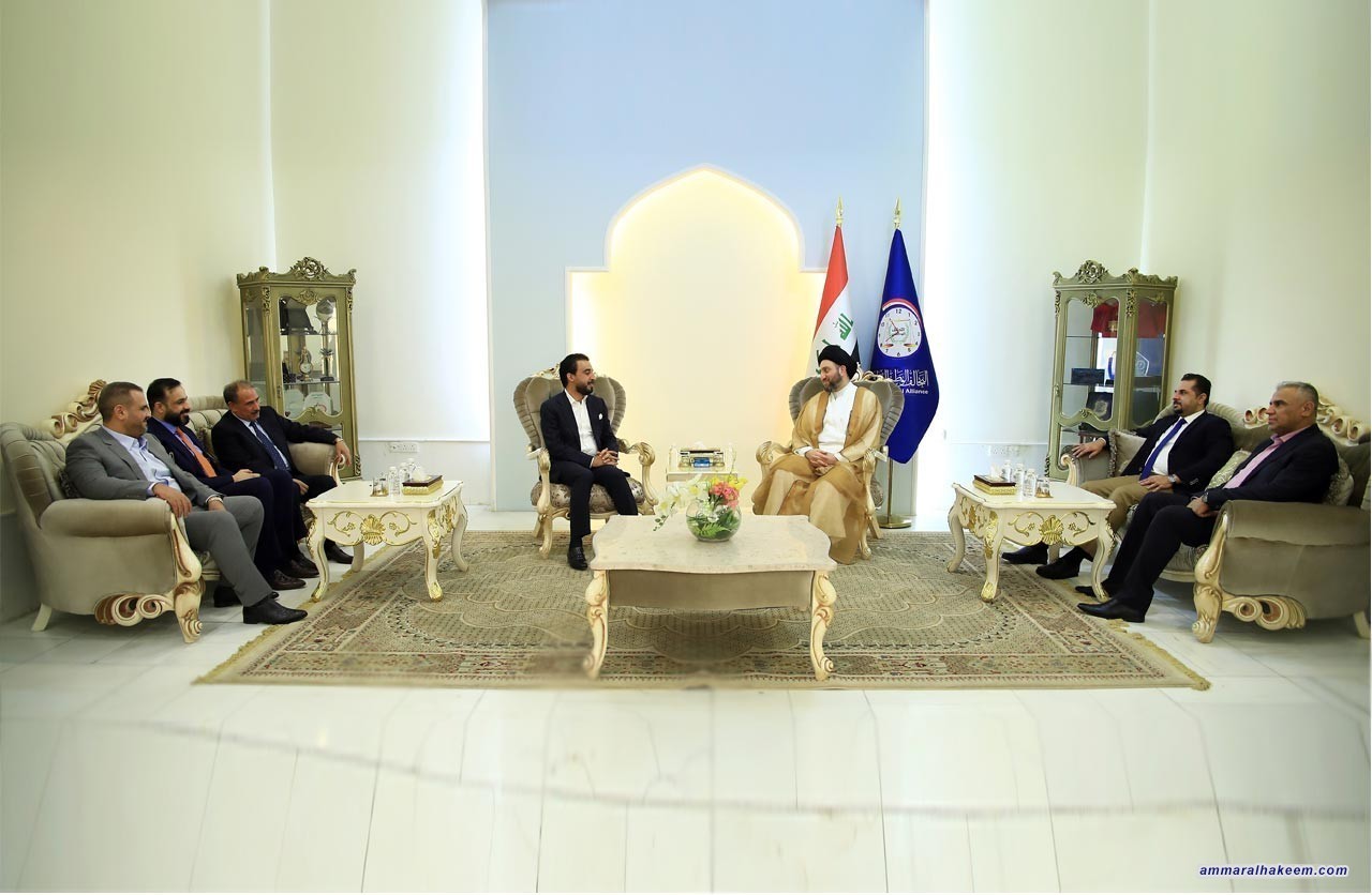 السيد عمار الحكيم يستقبل وفدا من نواب واعضاء مجلس محافظة الانبار برئاسة محمد الحلبوسي محافظ المدينة