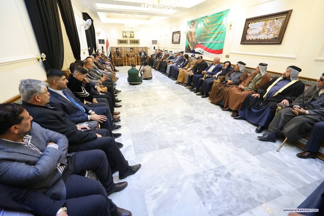 سەماحەتی حەكیم ستایشی هەڵوێستی پاڵپشتی عیراق بۆ هەردوو گەلی فەلەستینی و لوبنانی دەكات