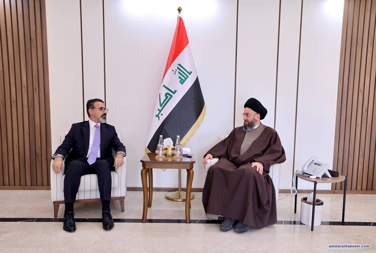 سەماحەتی حەكیم پێشوازی لە پارێزگاری كەركووك و شاندی یاوەری دەكات و دووپات دەكاتەوە كە سەركەوتنی كەركووك سەركەوتنی هەموو عێراقە