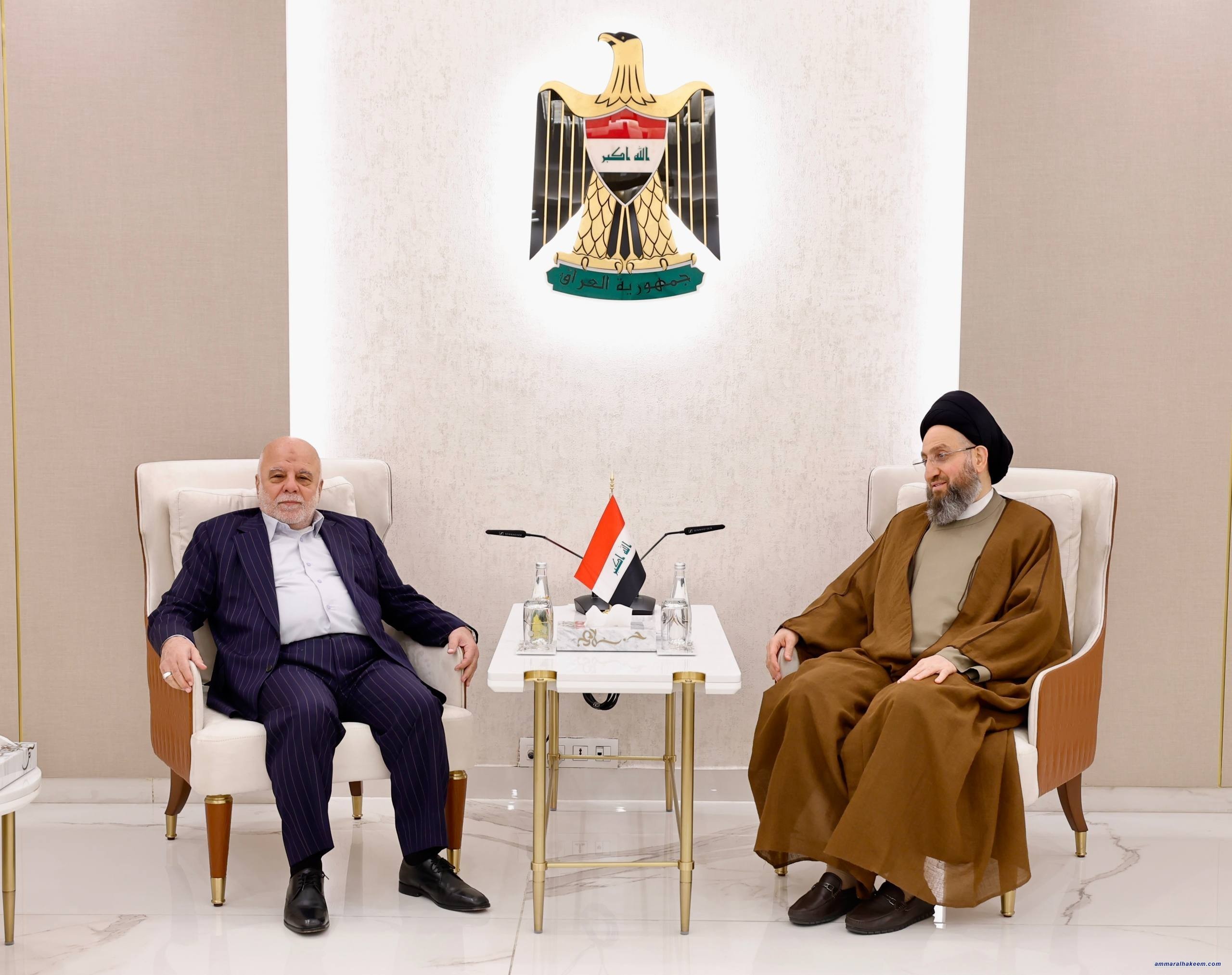 السيد الحكيم يلتقي الدكتور حيدر العبادي ويؤكدان التوافق على البرنامج الحكومي والإصلاحات المقبلة