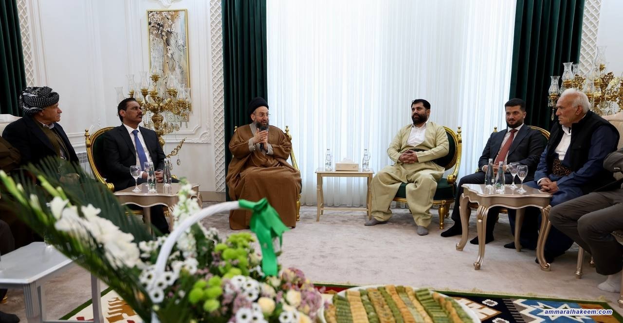 سەماحەتی حەكیم قووڵی پەیوەندی عەرەبی و كوردی دووپات دەكاتەوە و بانگەشە بۆ فرەكردنی سەرچاوەكانی داهات و باشكردنی دۆخی وەبەرهێنان لەسلێمانی دەكات