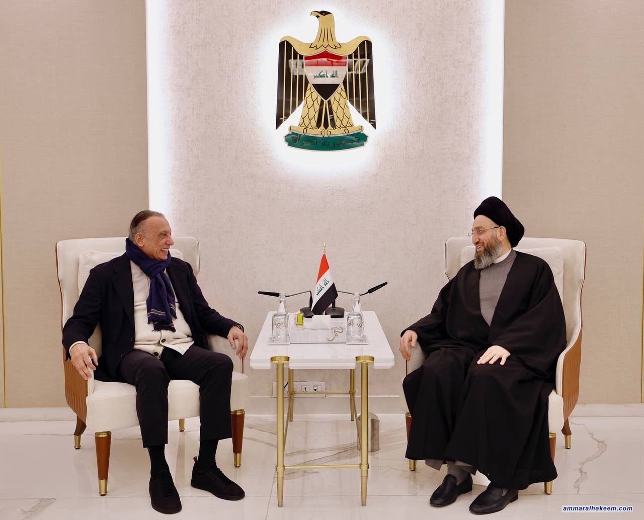 Sayyid Al-Hakeem Meets Former Prime Minister Mustafa Al-Kadhimi, Stress Completion of Constitutional Entitlements, Preserving Stability