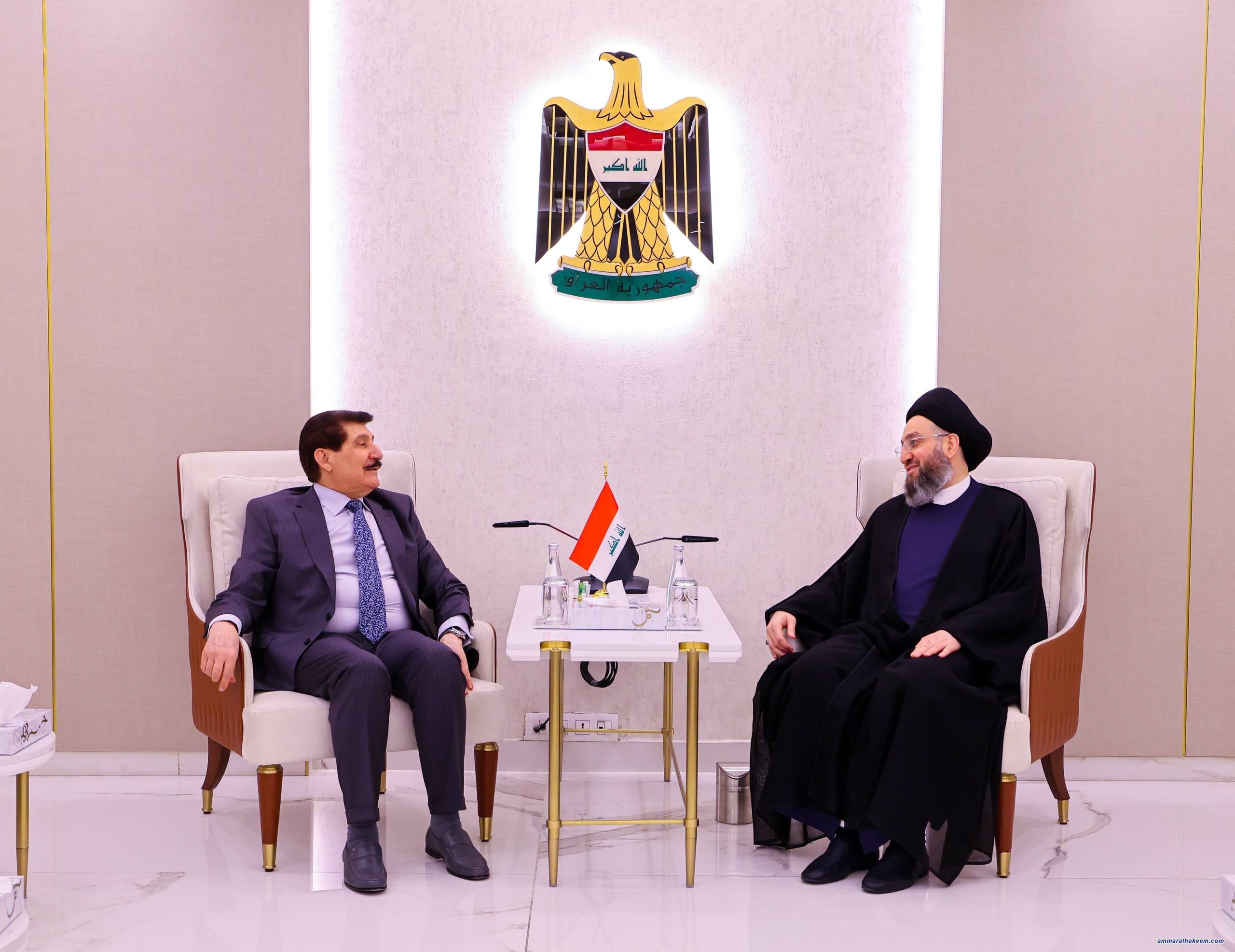 السيد الحكيم ووفد الديمقراطي الكردستاني يبحثان حسم الاستحقاقات وانتخاب رئيس الجمهورية